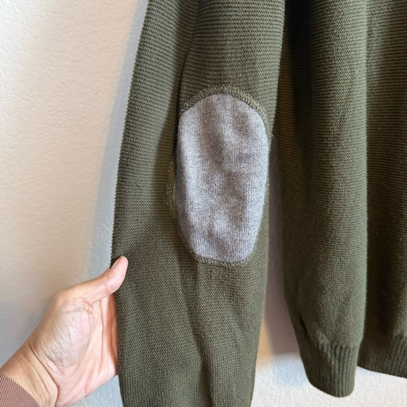 Arturo Calle Olive Green Cotton Long Sleeve Shawl Button Collar Sweater Shirt MD - Picture 8 of 11